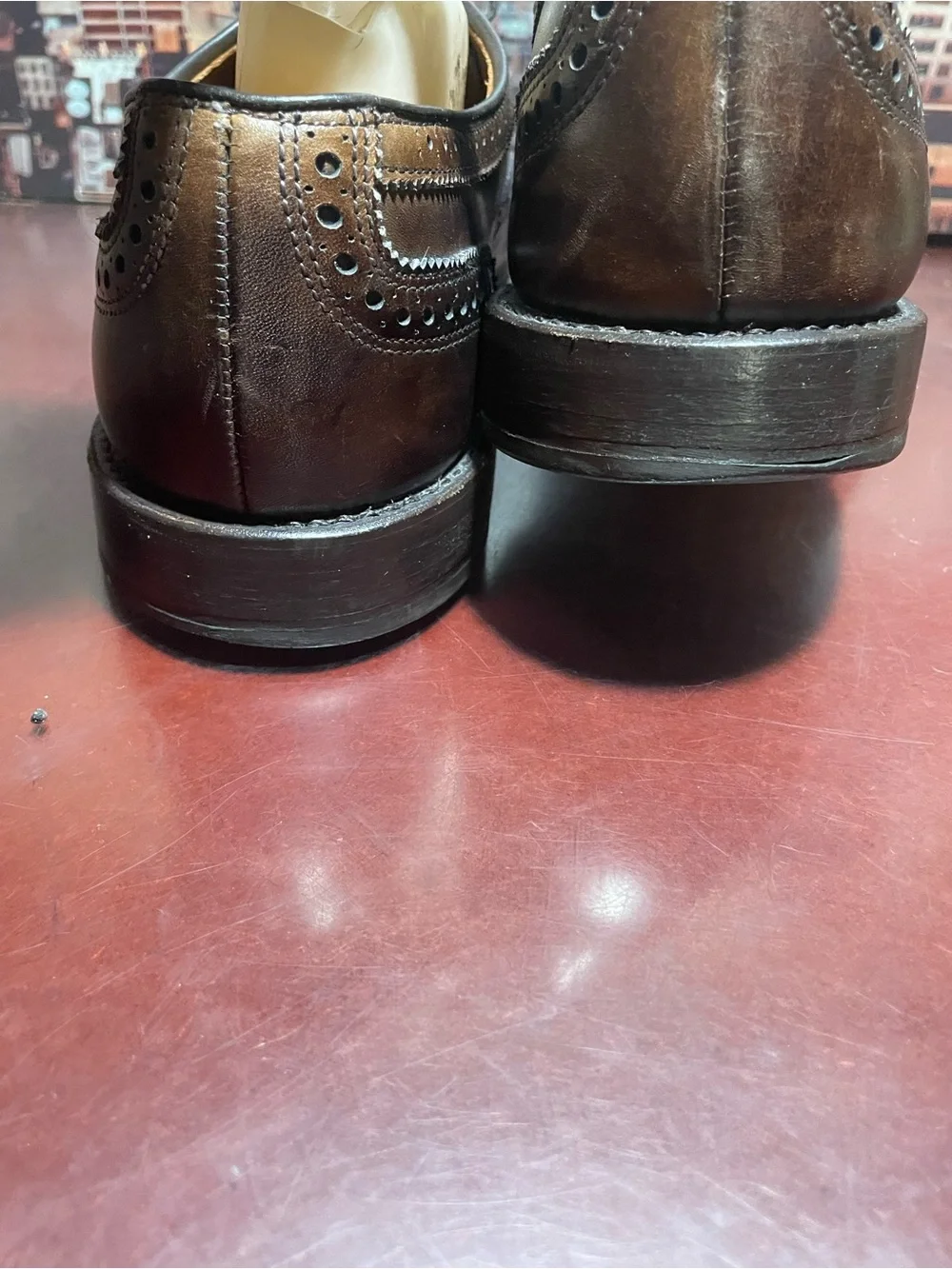 Allen Edmonds Men's Leather Cap-Toe Oxfords 10 .5 D Brown USA